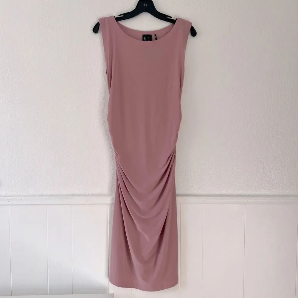 Norma Kamali dusty rose fitted dress L